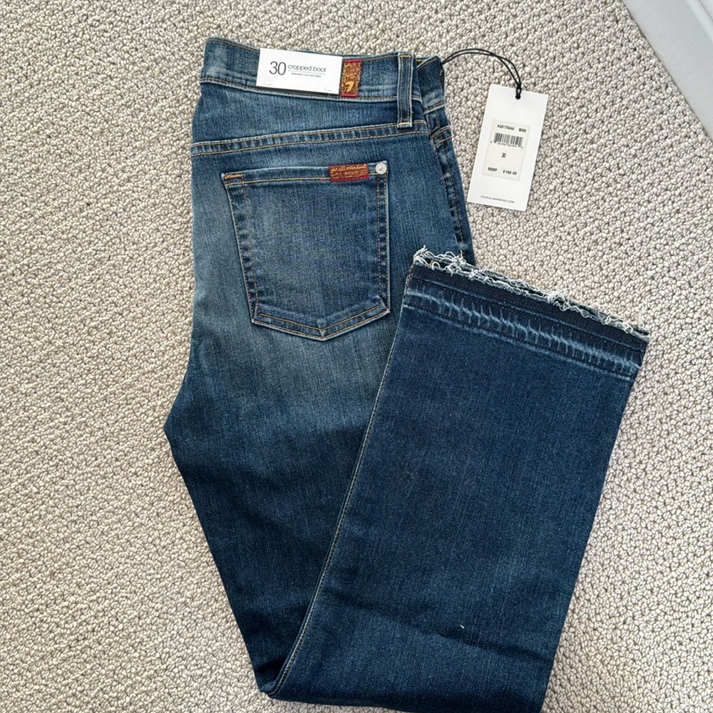 7 for All Mankind cropped boot precision cut kick flare